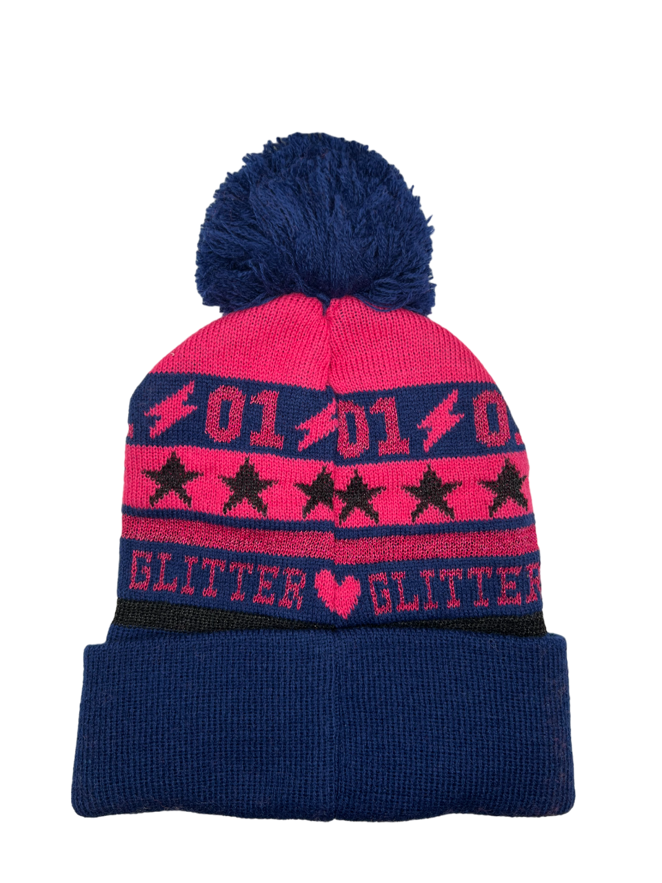 Kids' Glitter Beanie with Pom Pom